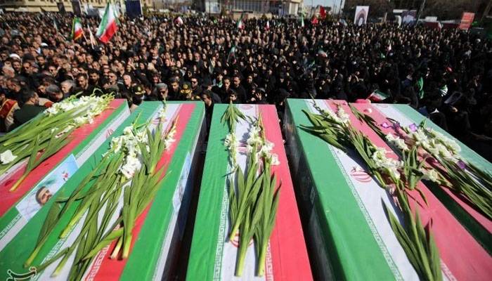 علی لاریجانی و دیگر شہداء کی نماز جنازہ ادا ، ہزاروں افراد شریک