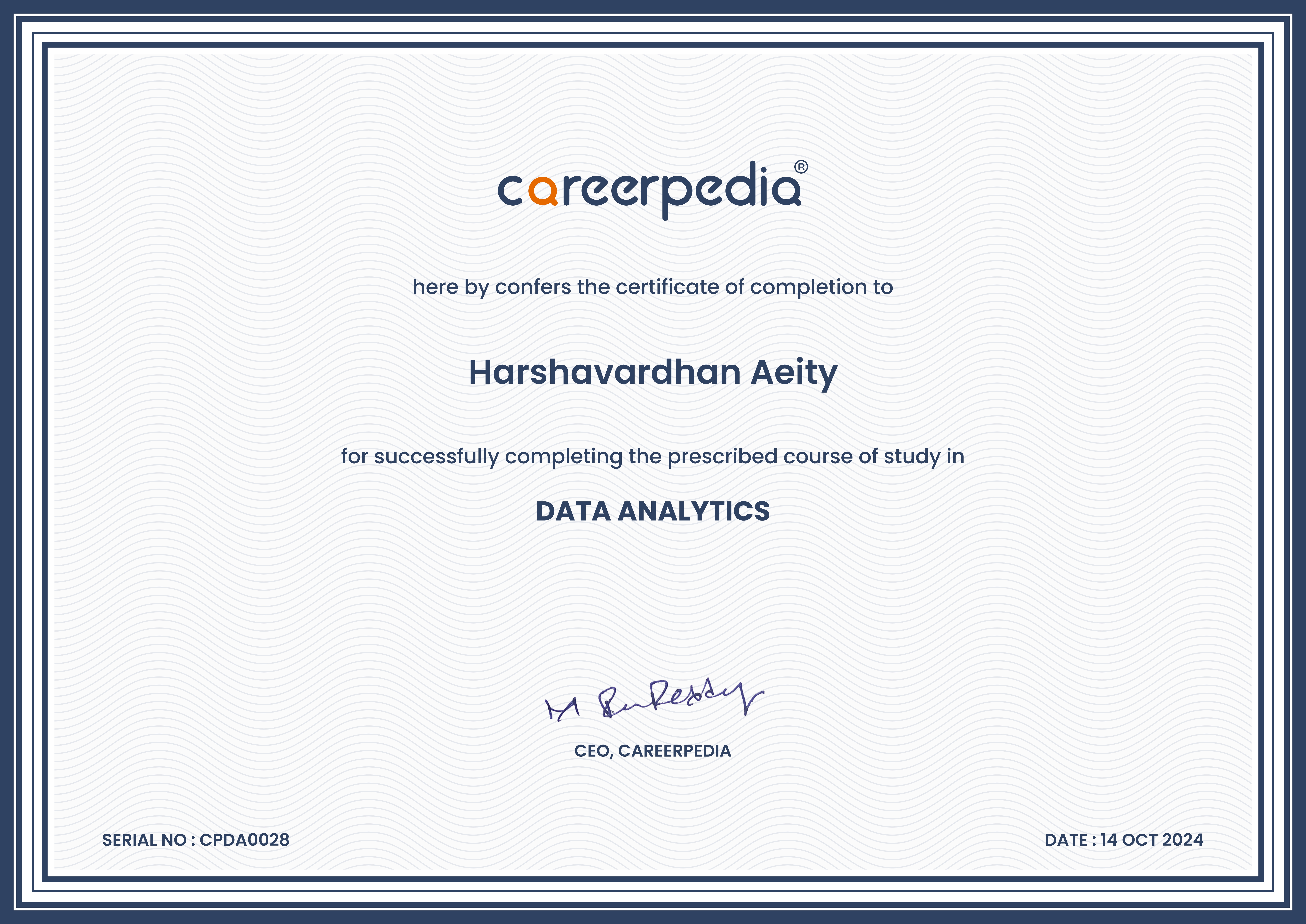 Careerpedia Certificate