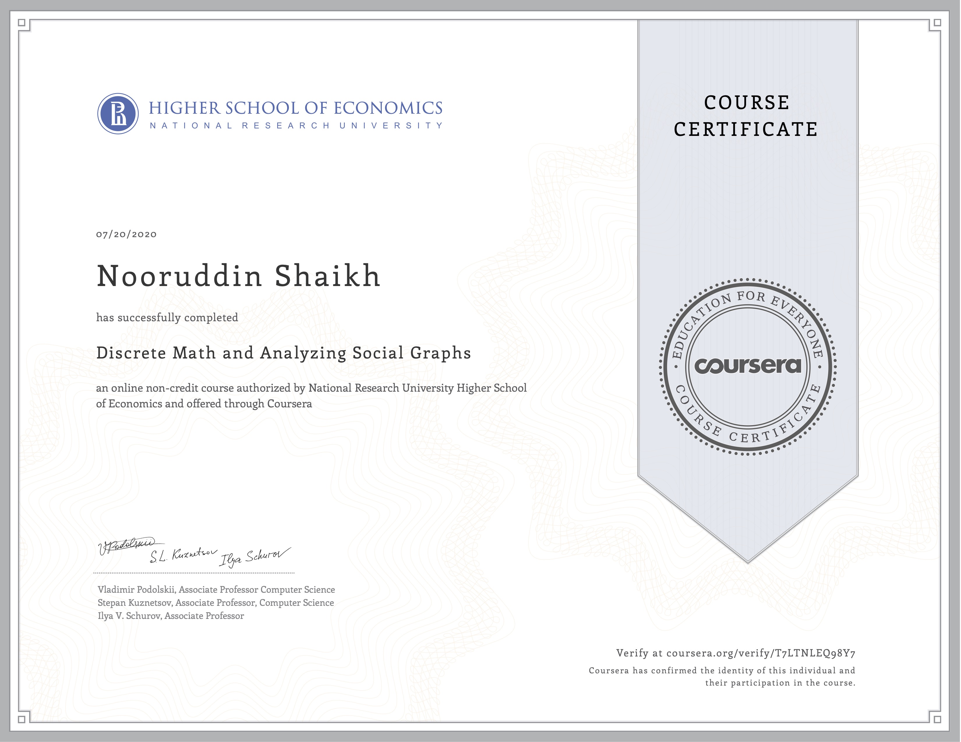 Discrete Mathematics by Higher School of Economics