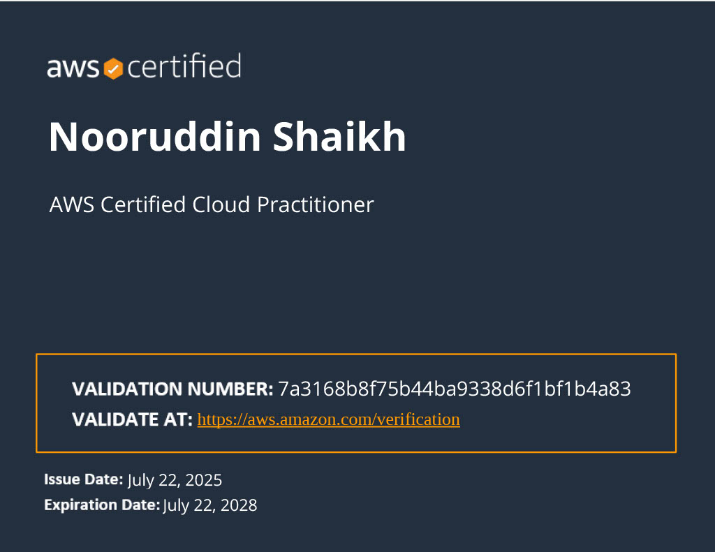 AWS Cloud Practioner Certificate