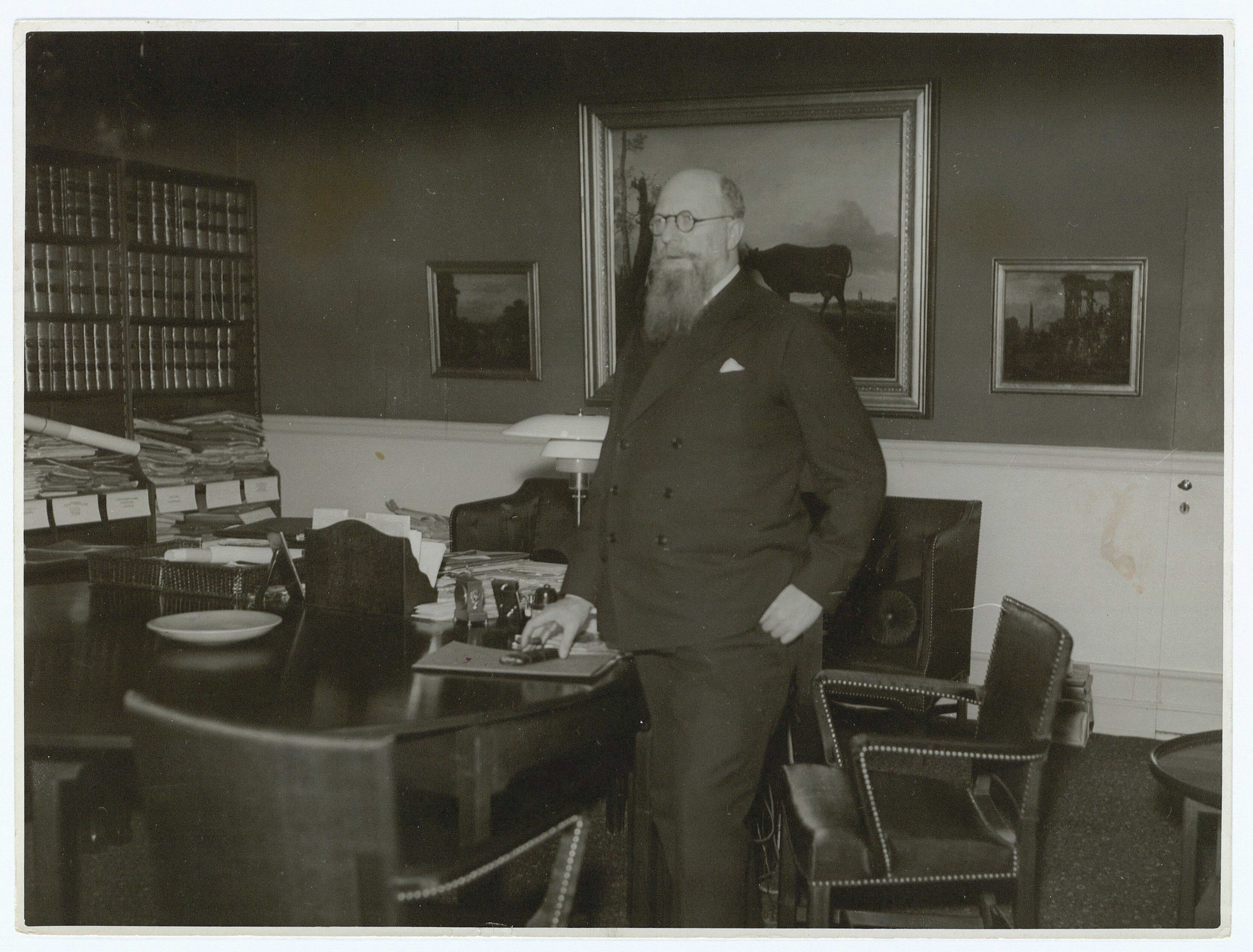 Thorvald Stauning in his office decorated with furniture designed by Kaare Klint. Photo credits: Royal Danish Library 