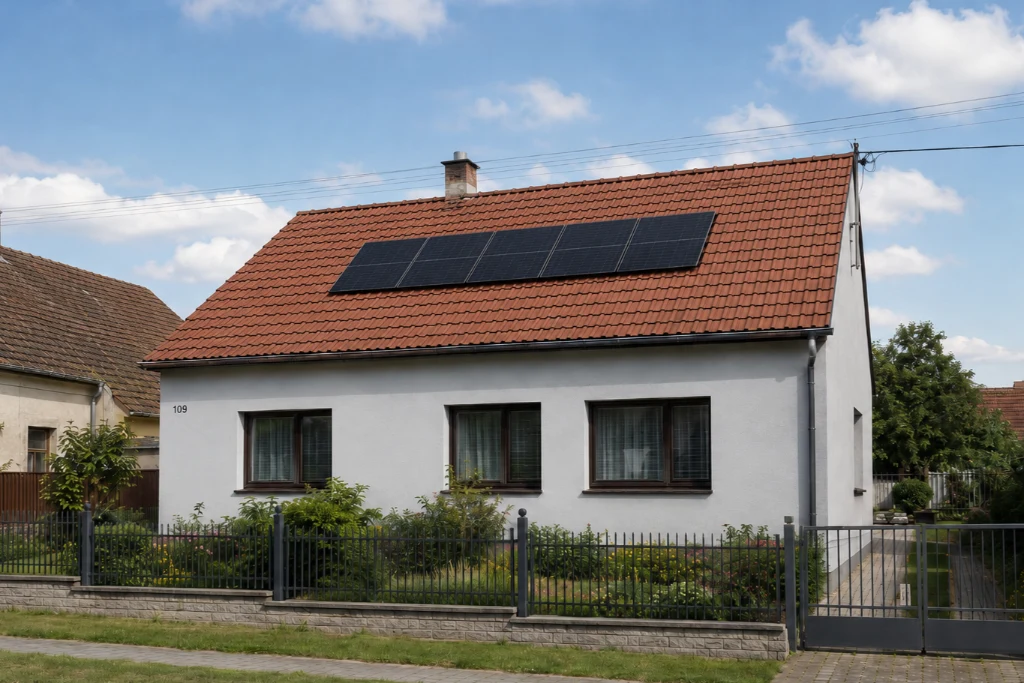 Solární ohřev vody na rodinném domě