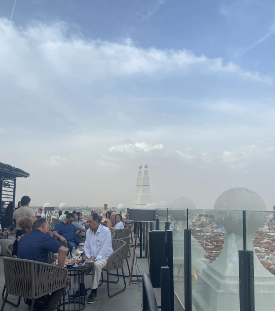 cloudy day in riu rooftop view madrid