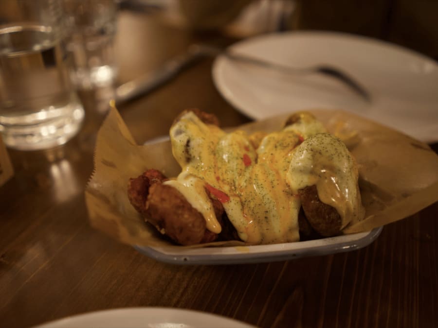 Photo of a patatas bravas dish.