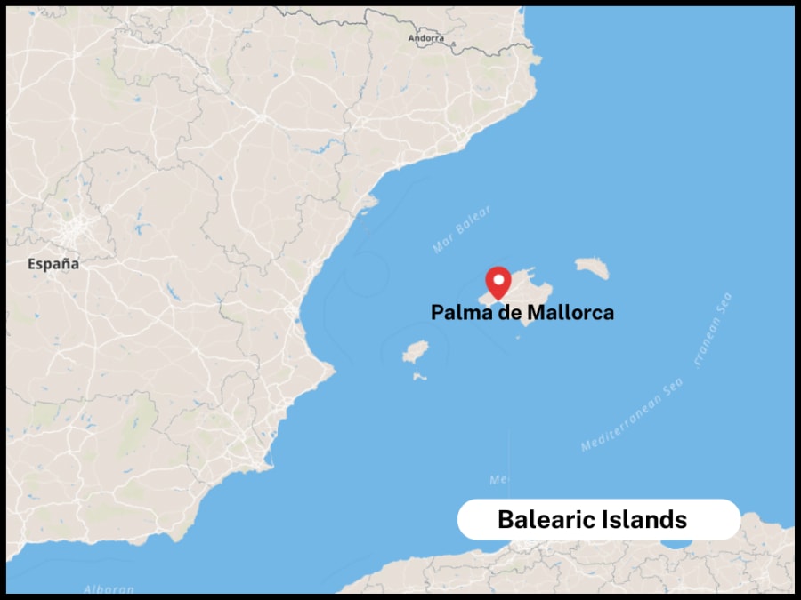 Map of the Balearic Islands