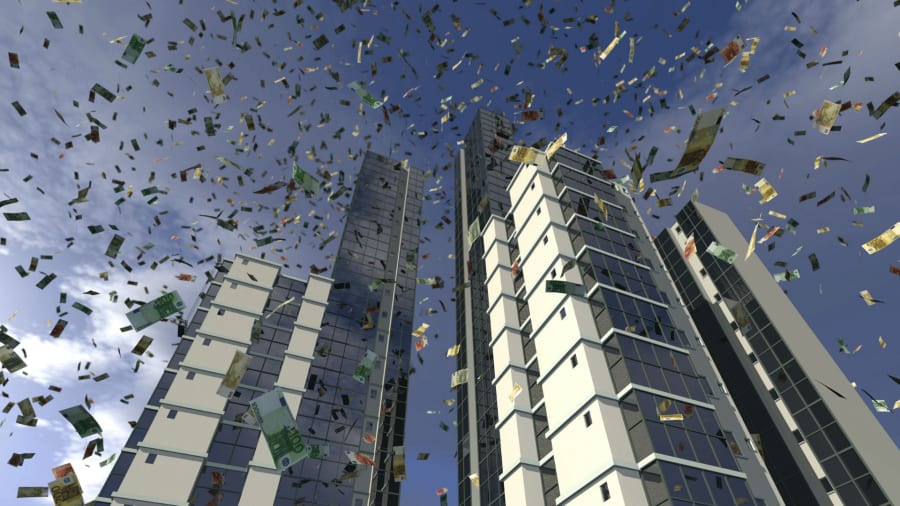 billetes volando