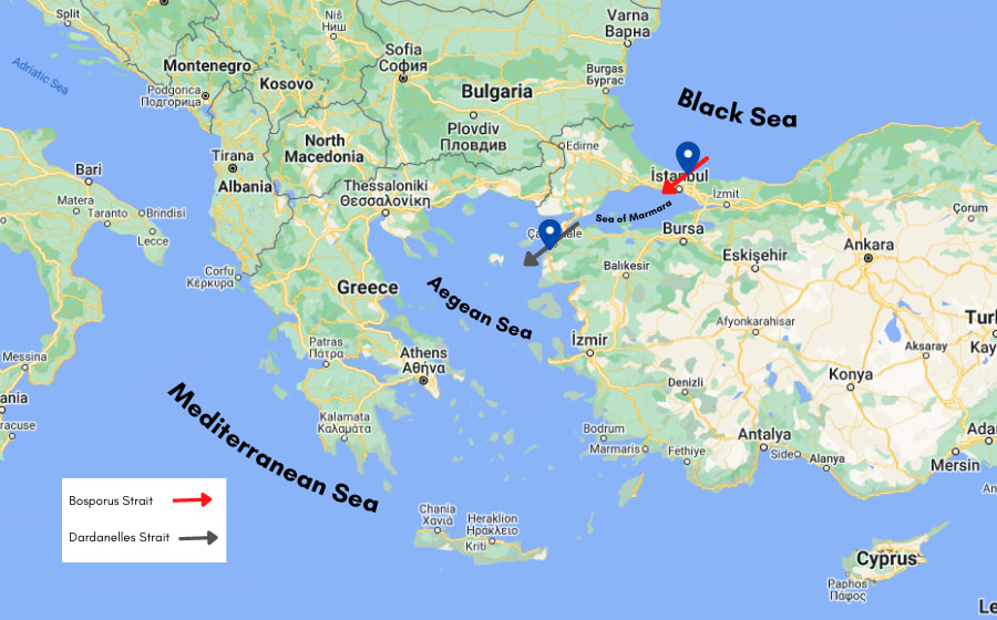 Black sea connection to the mediterrenean sea