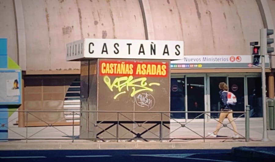 castanas asadas spain street food