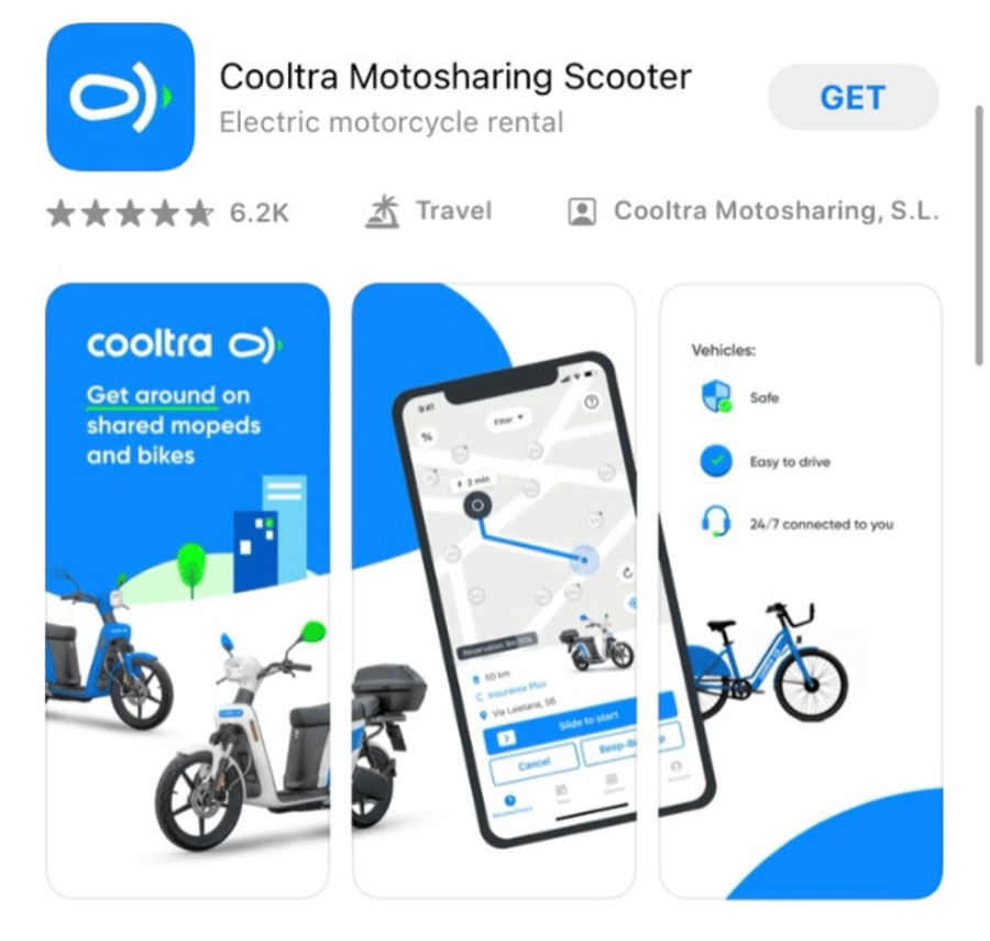cooltra app rent a bike in barcelona