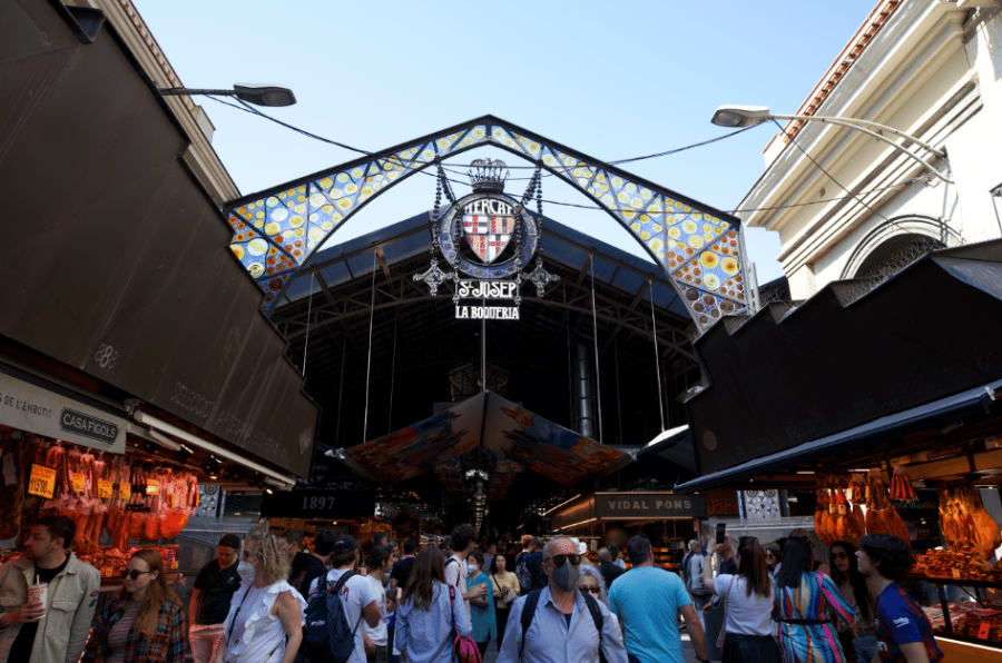 la boqueria famous market in barcelona