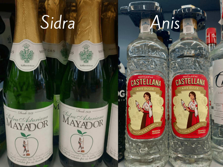 Anis and Sidra in Spanish supermarkets for Christmas