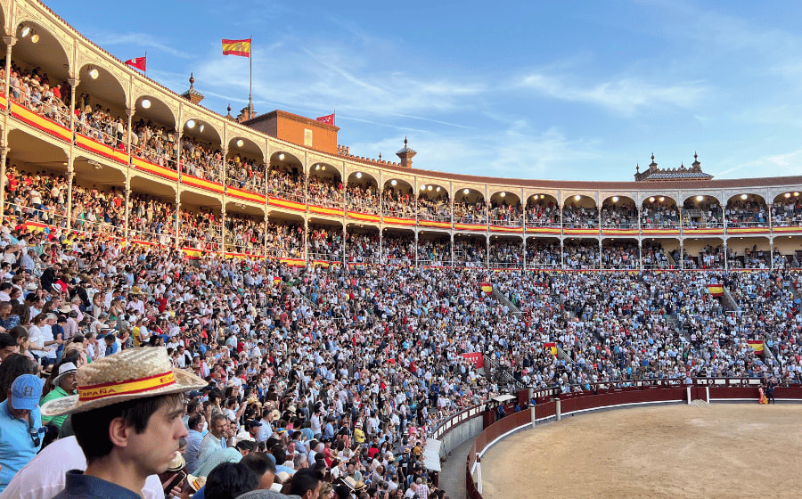 Spain flag bullfight
