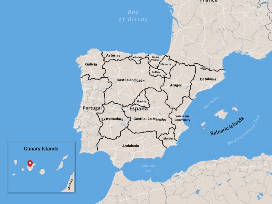 spain political map foto