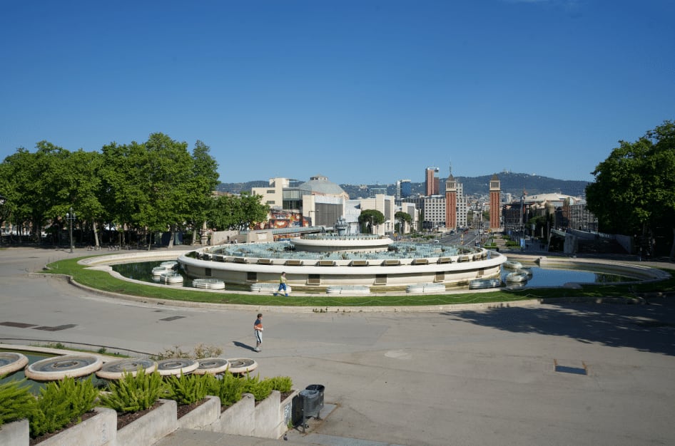 magic fountain of montjuic in barcelona spain