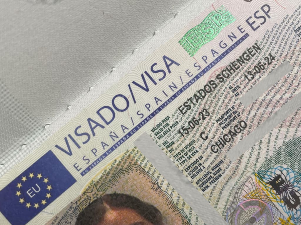 Travel visa spain in a passport