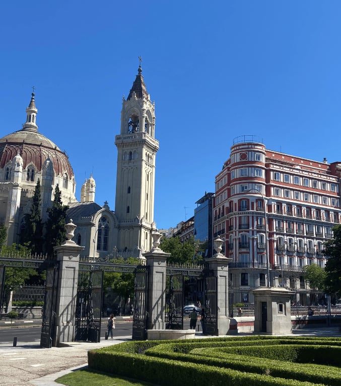 madrid city street in spring