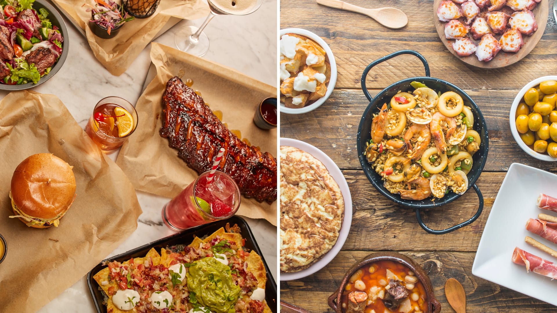 American food vs spanish food