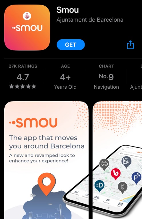 Bike app to rent a bicycle in Barcelona.