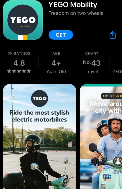 Yego Mobility is the electric motorcycles app in Barcelona.
