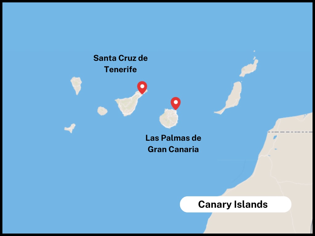 Map of the Canary Islands