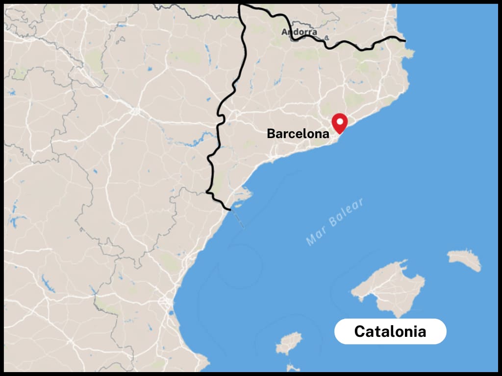 Map of Catalonia