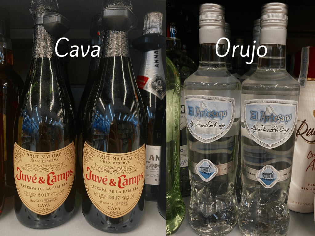 Cava and Orujo for Christmas in Spain.