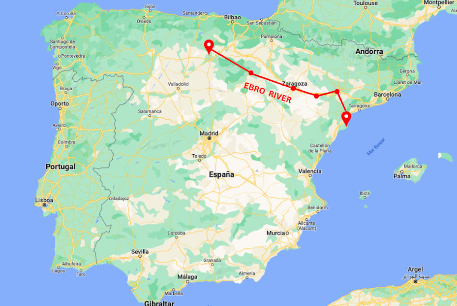 Ebro river location