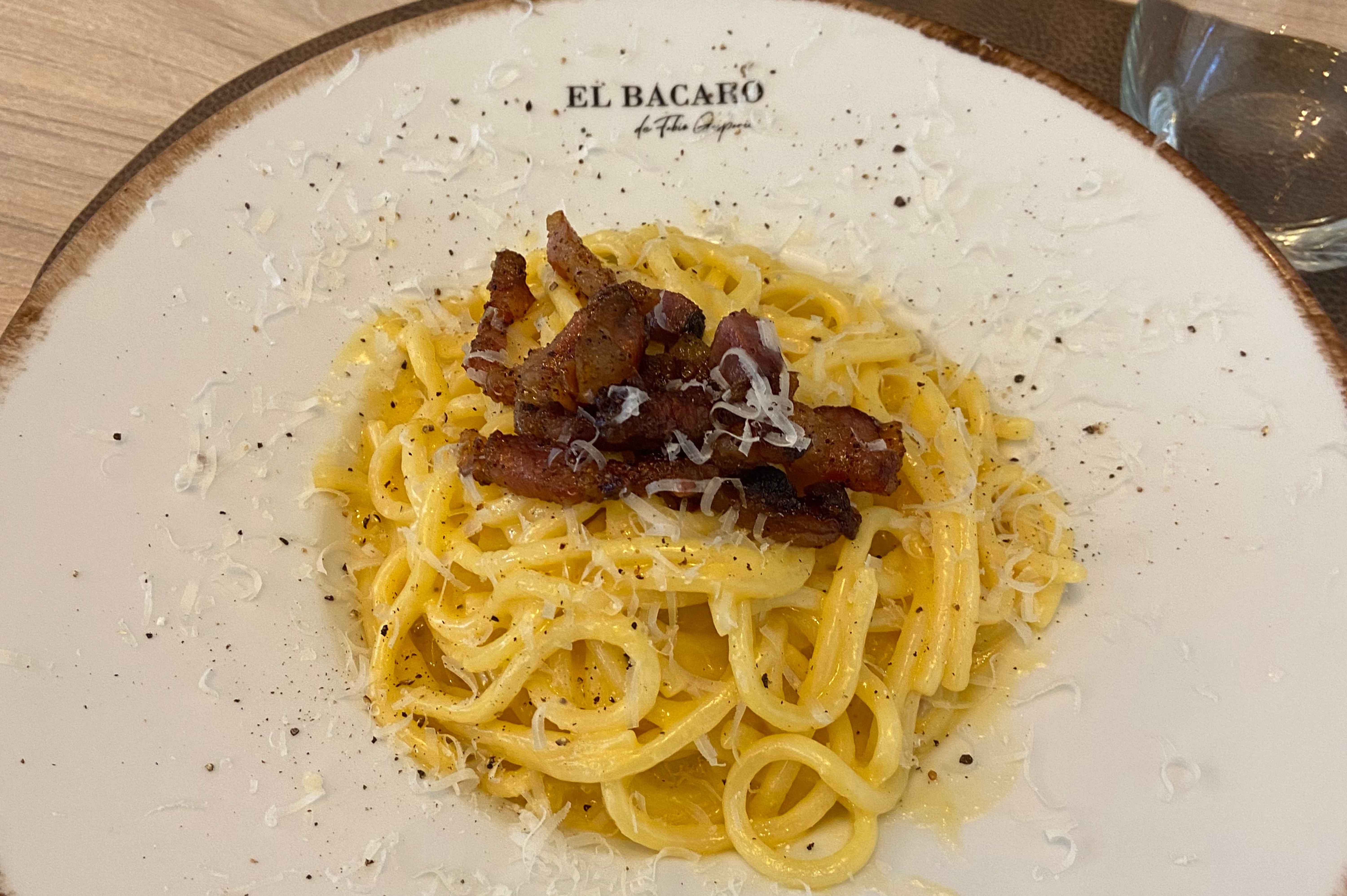 carbonara pasta in spain el bacaro madrid