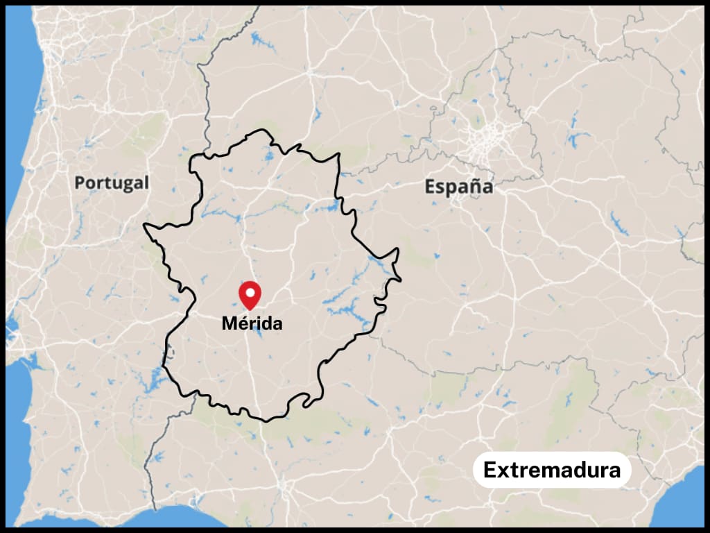 Map of Extremadura