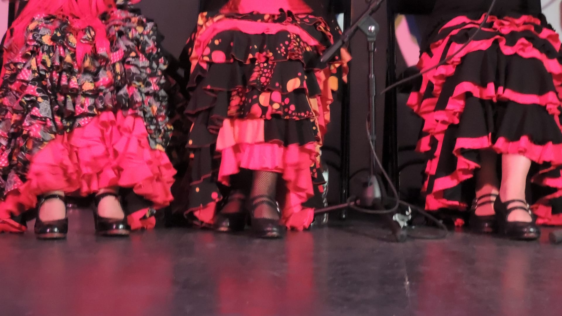 Red carnation like flamenco dress