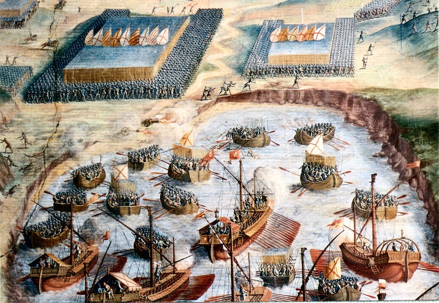 Photo of the Spanish fleet fighting the Portuguese