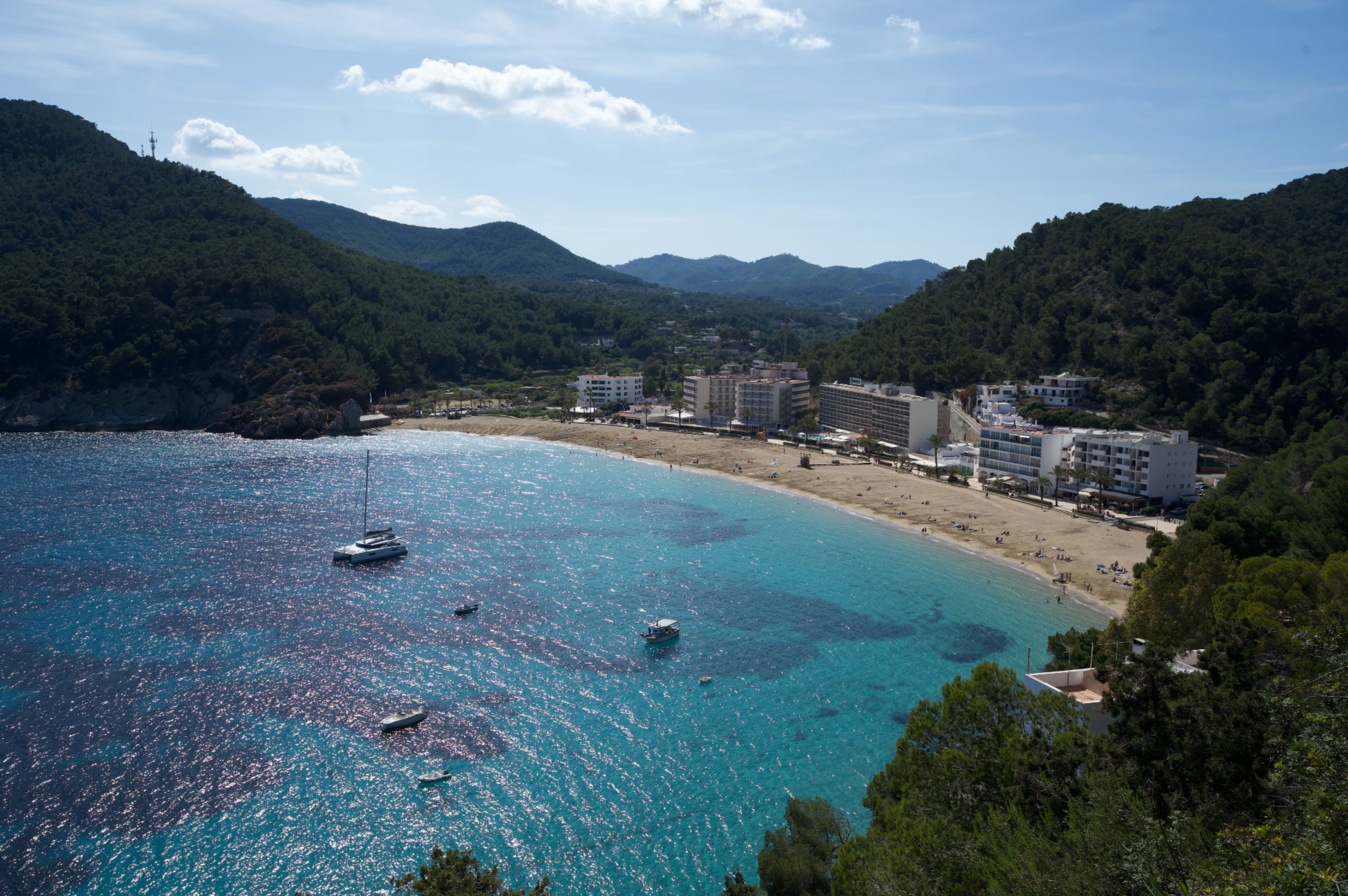 ibiza beach blue paradisiac island spain