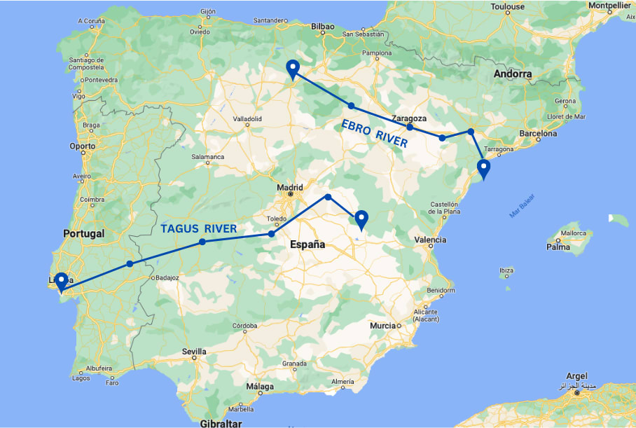 map tagus ebro foto