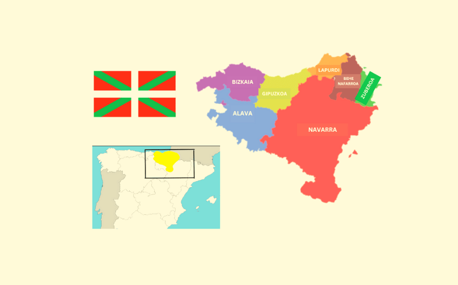 Map provinces Basque Country