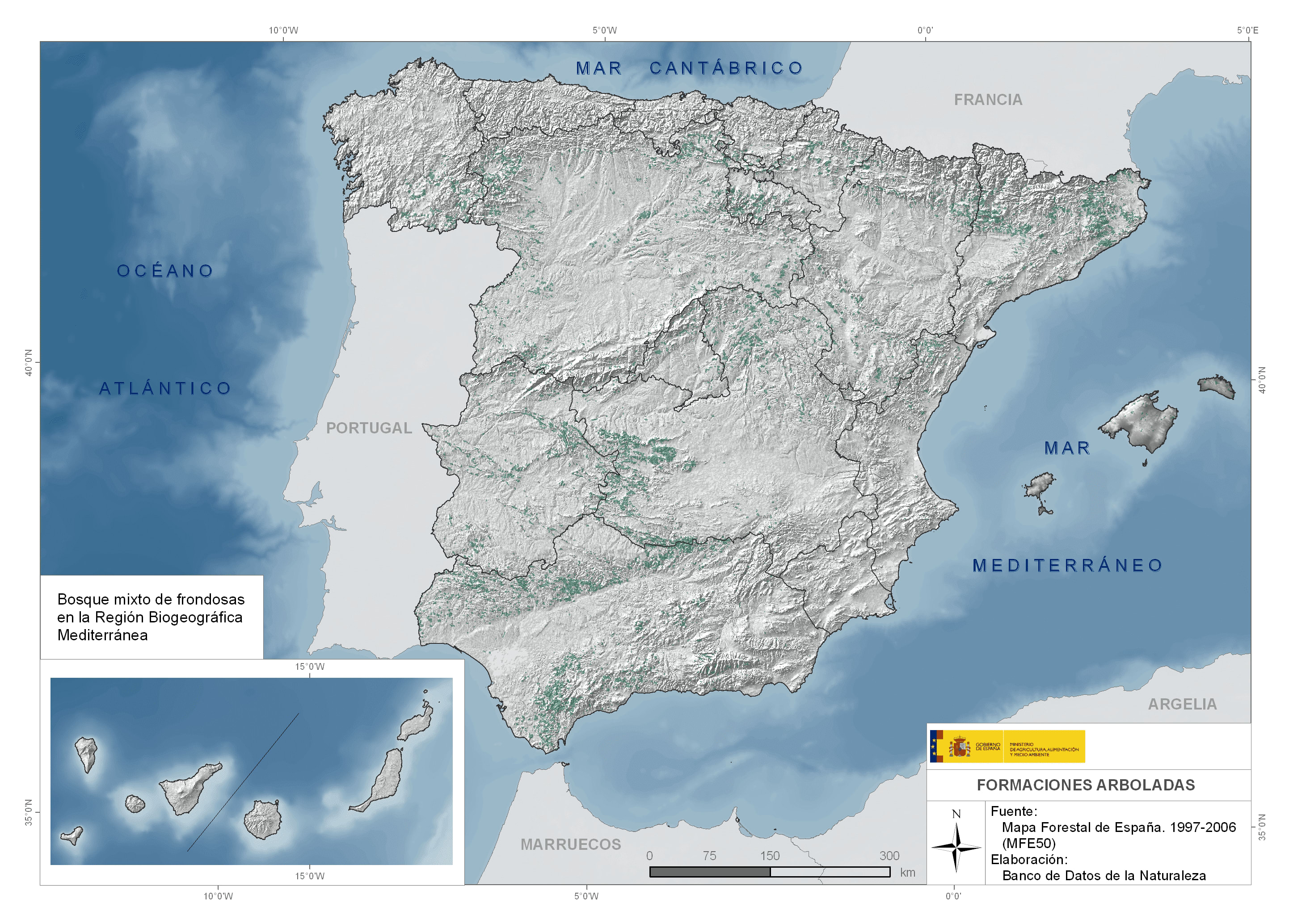 Forest map of Spain