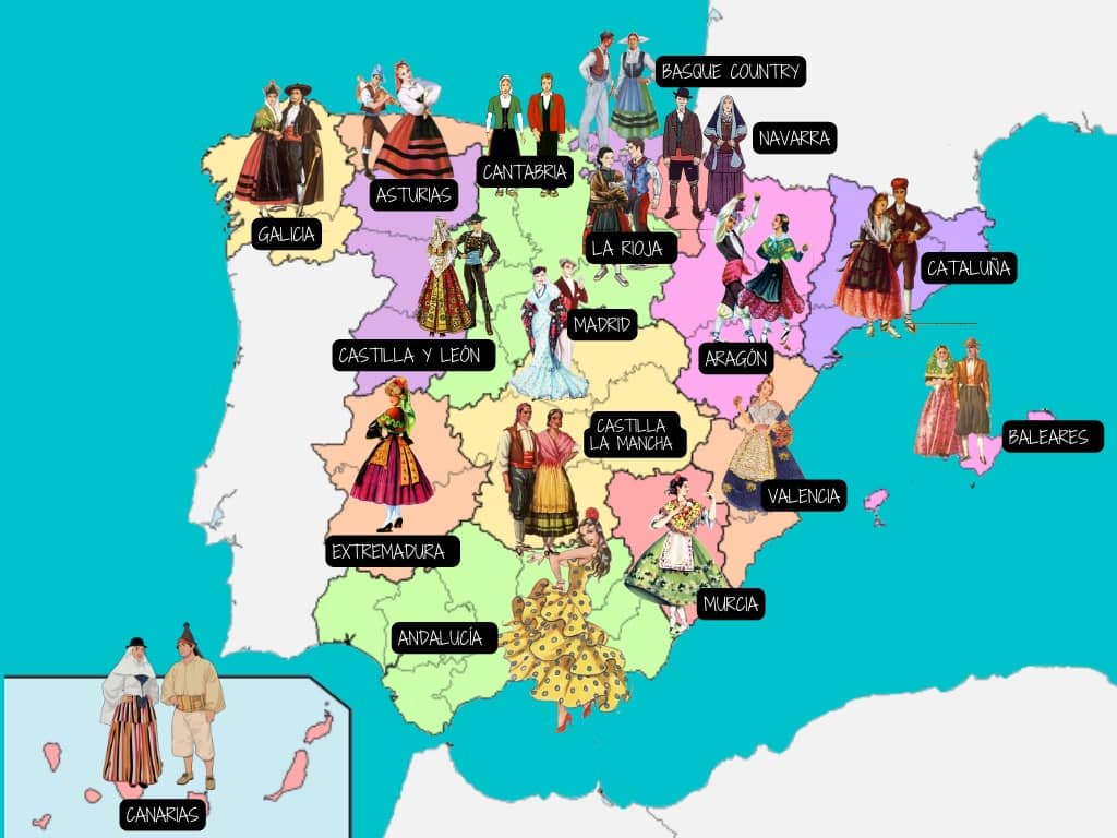 Mapa trajes regionales
