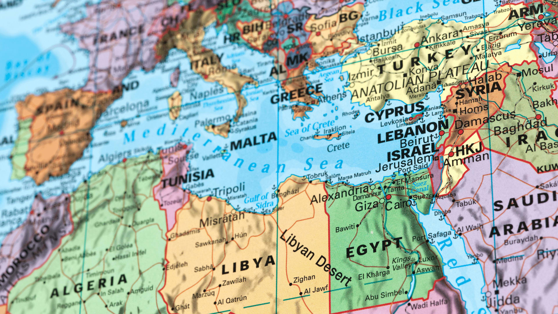 Mediterranean Sea borders