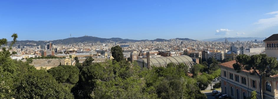 Mirador de Montjuic in barcelona 360 panoramic view