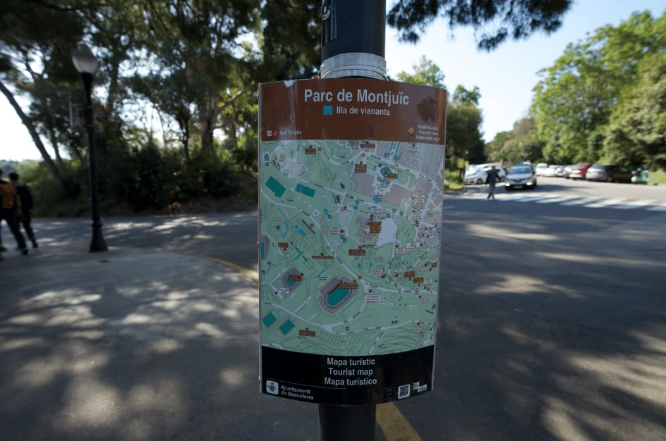 parc de montjuic barcelona map