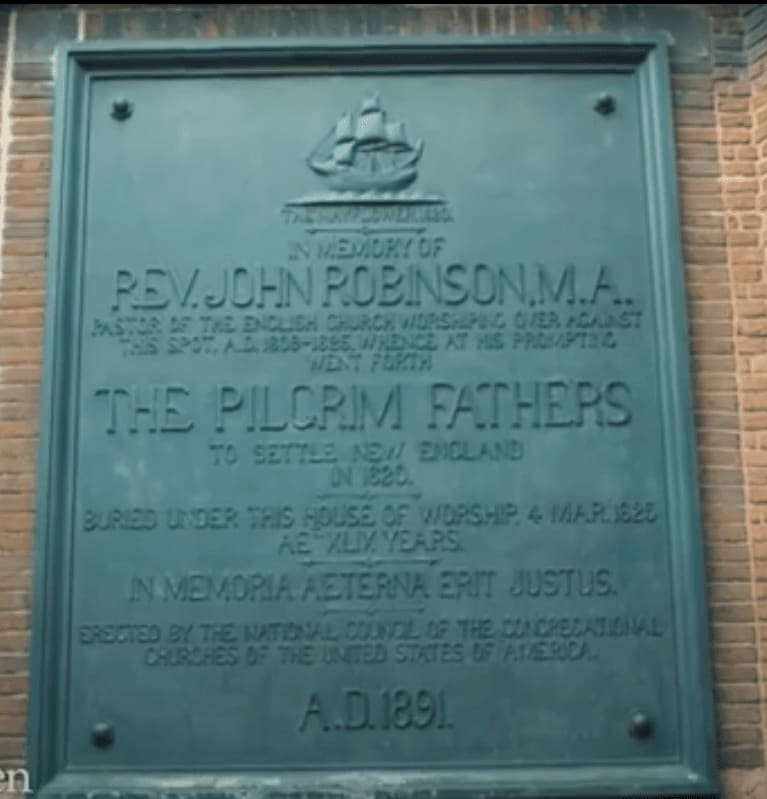 Pilgrims plaque in Leiden