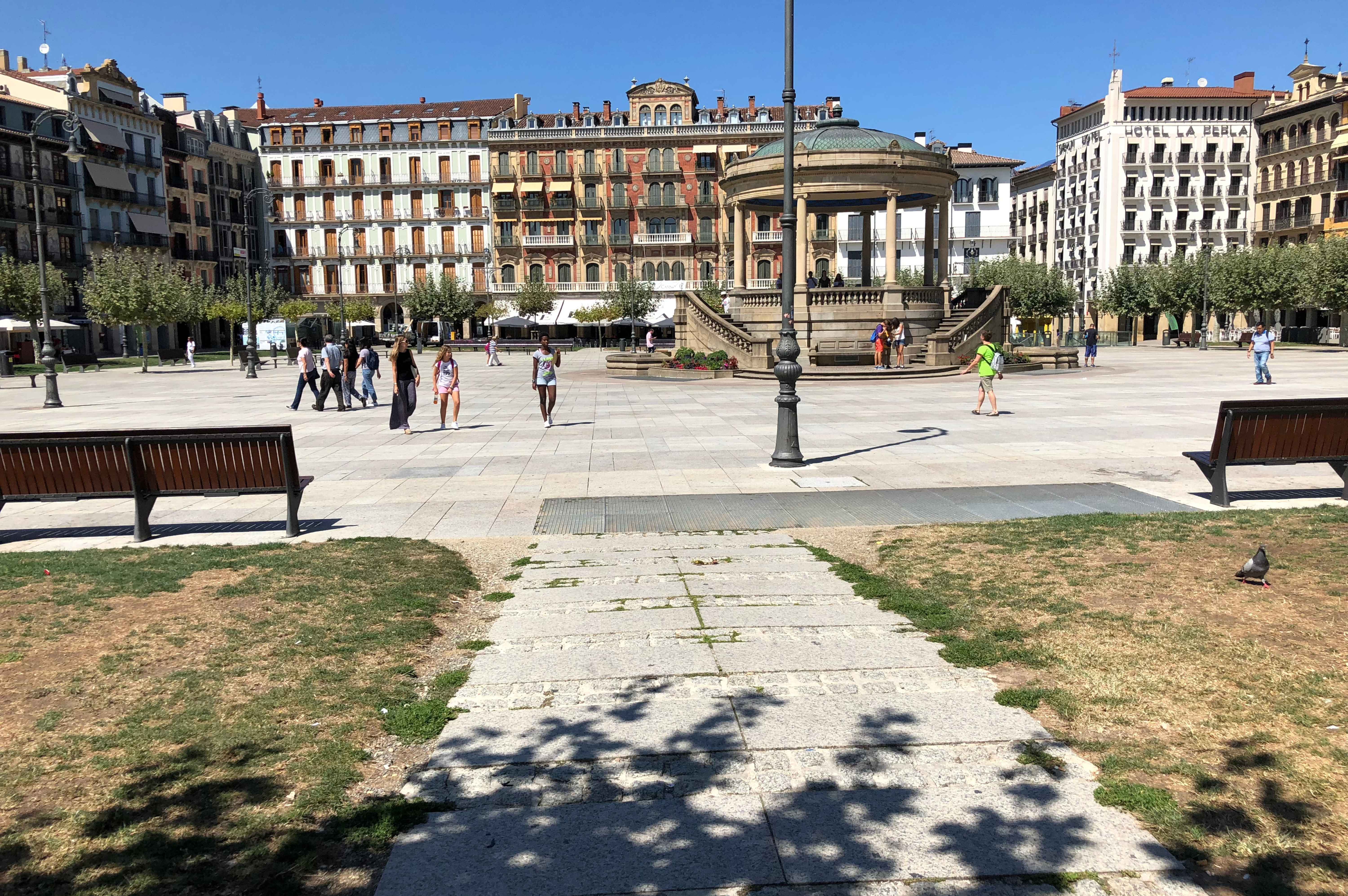 plaza del castillo pamplona in spain