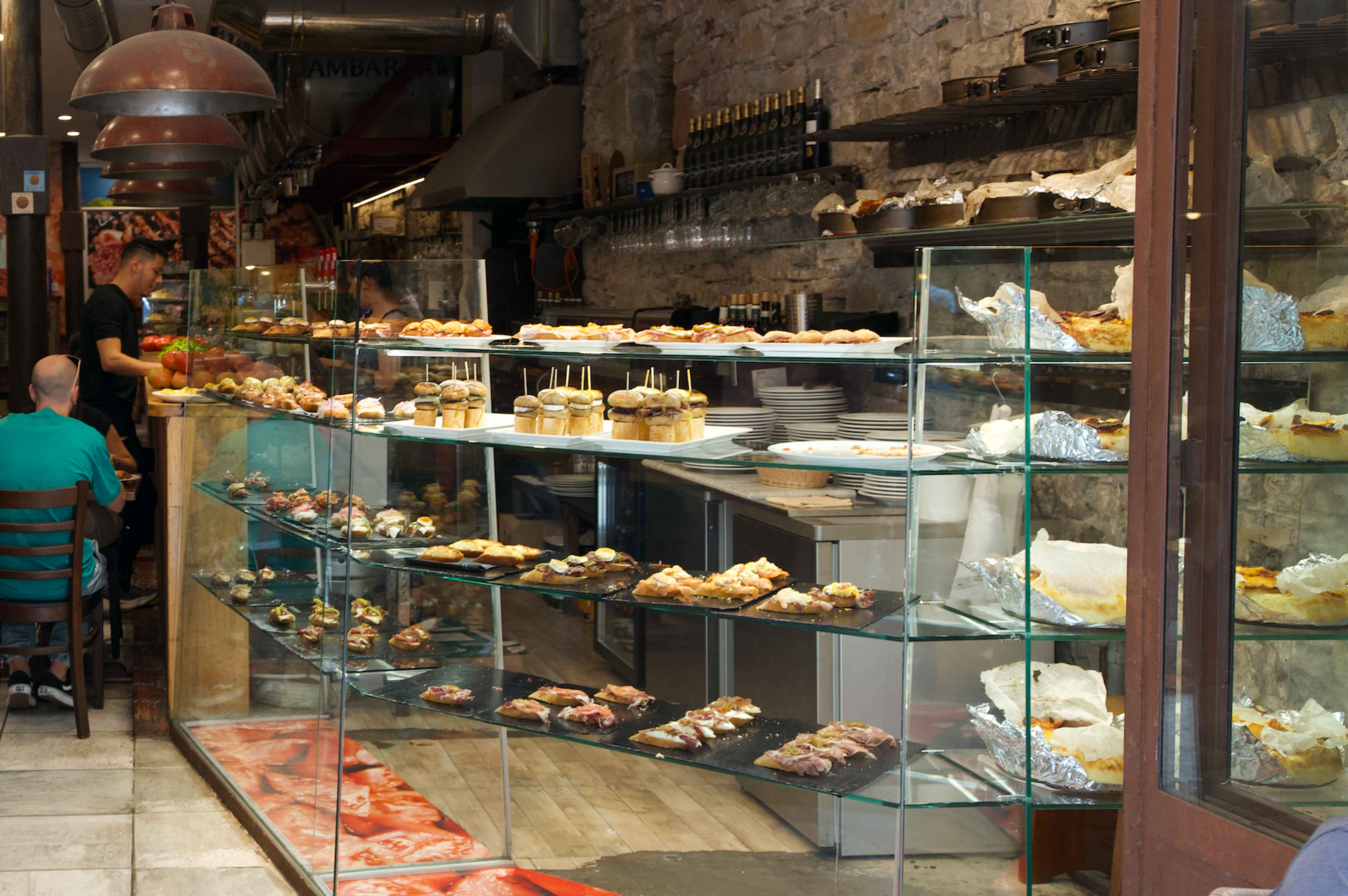 a typical pintxchos bar in san sebastian