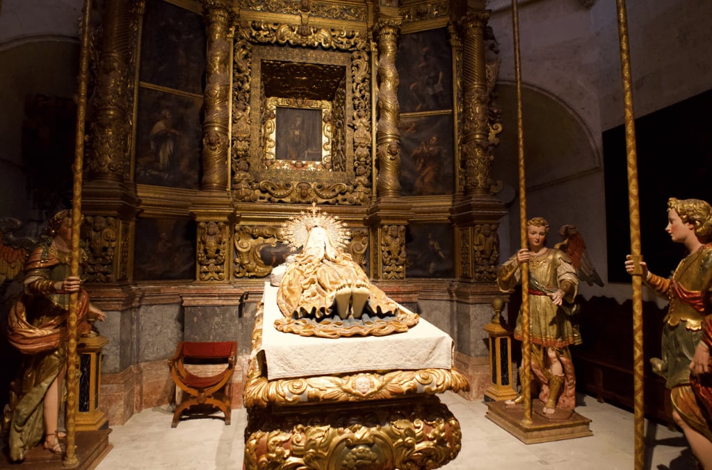 virgin mary on santuari de lluc in mallorca
