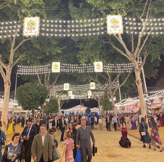 Picture of Seville fair at night.