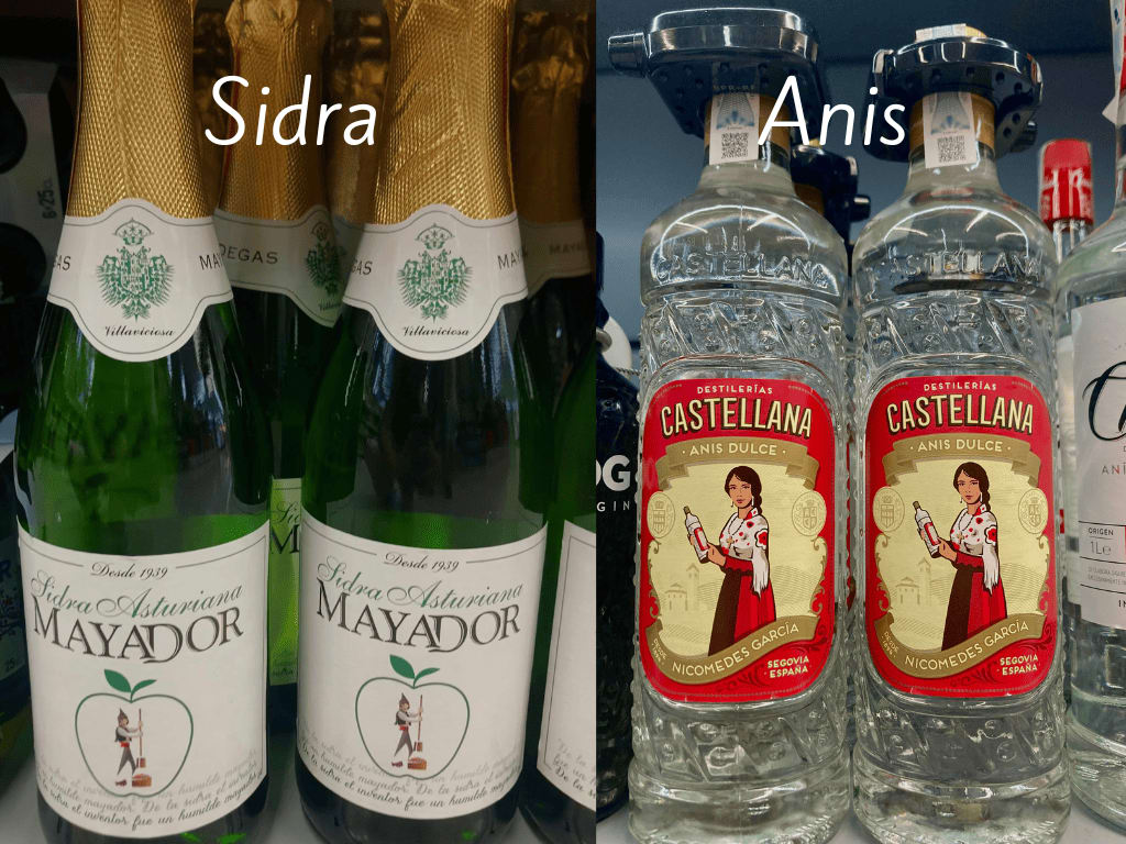 Anis and Sidra in Spanish supermarkets for Christmas