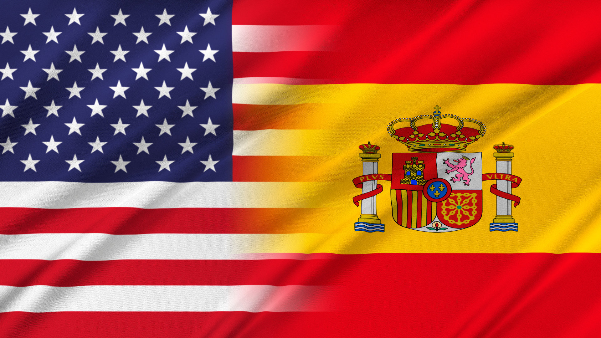 Spain vs american flags
