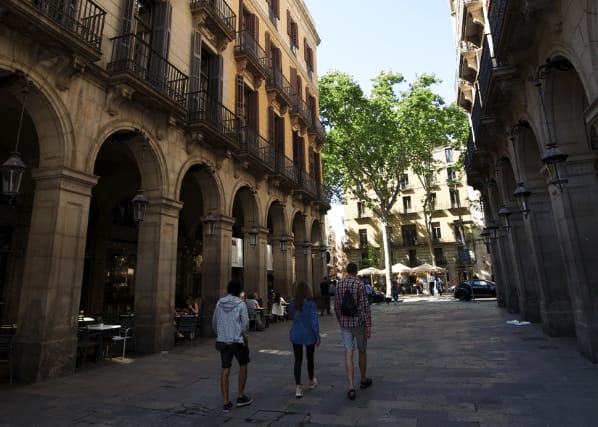 People walking in Barcelona