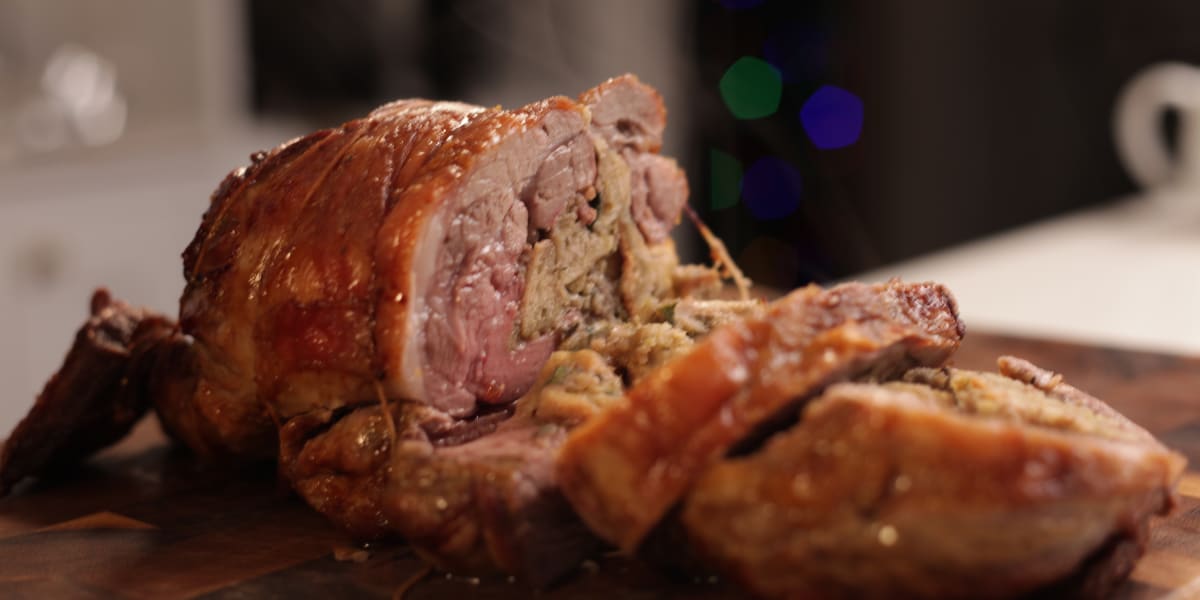 Oyster-Stuffed Lamb Shoulder