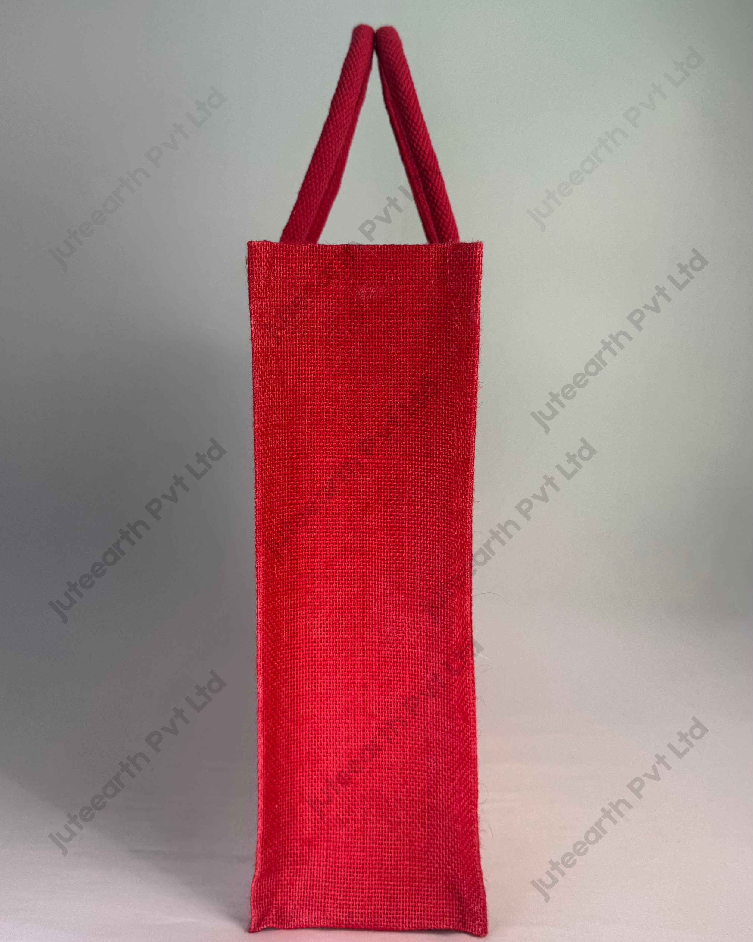 Half White Ivory V stripe Customised Printed Jute Bag for Branding or Promotions” Crimson Charm (5)