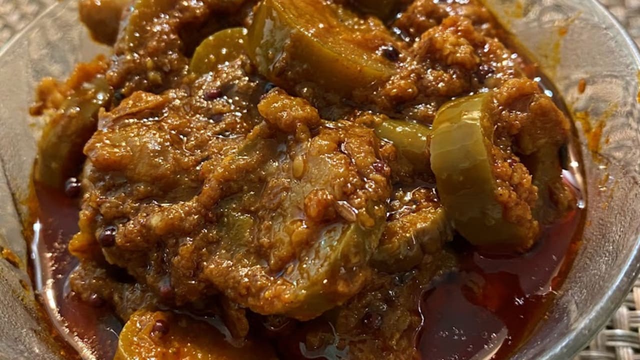 Anglo-Indian brinjal pickle / Aubergine pickle / Eggplant pickle 